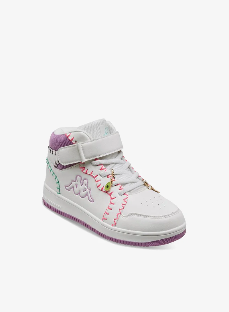 كابا حذاء رياضي مرتفع للبنات مطرز بشريط لاصق